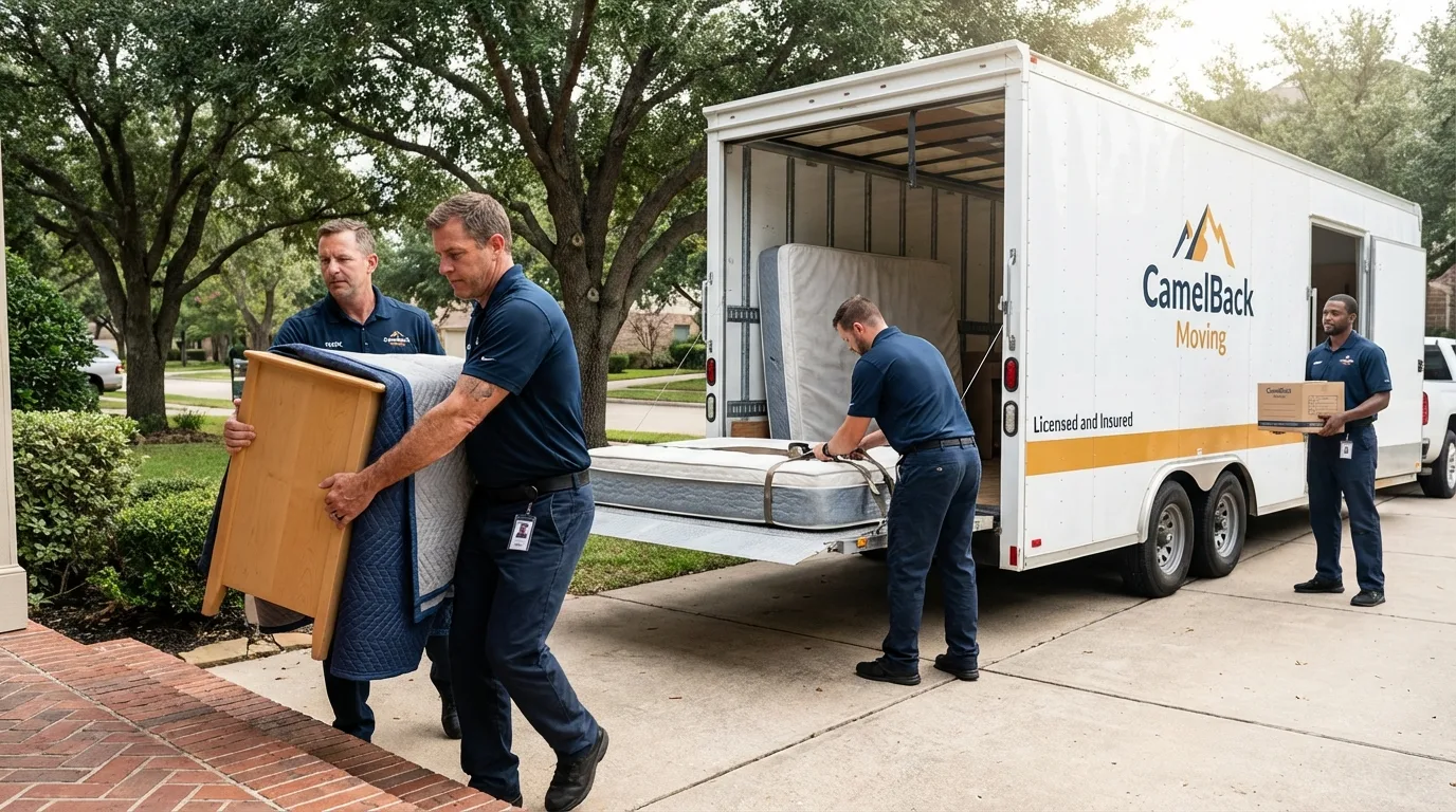 Crew loading residential truck for cross-state move from Elkins, WV